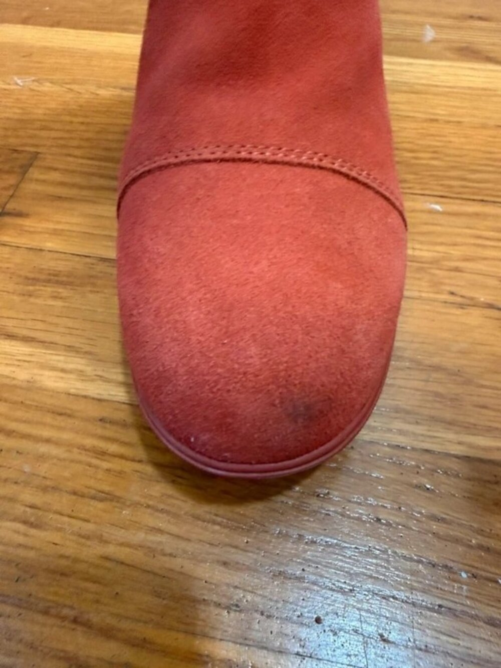 Sorel Evie Pull On Suede Wedge Heel Booties Lug Warp Red Sz 8 - Picture 12 of 12